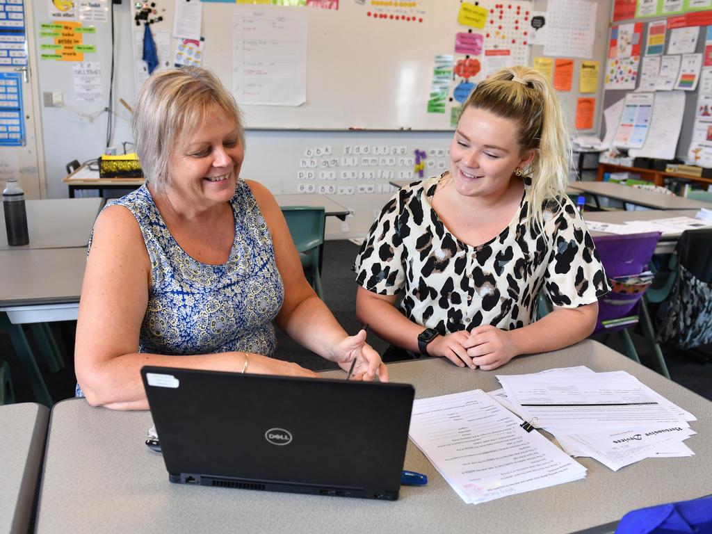 Calen District State College years 5/6 teacher Donna Rankin and years 2/3 teacher Jadee Etchells. Picture: Tony Martin