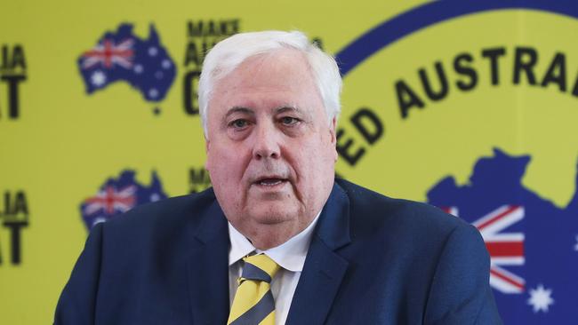 Clive Palmer may still fall short of a Senate spot despite his high-spending advertising campaign. Picture: Nikki Davis-Jones