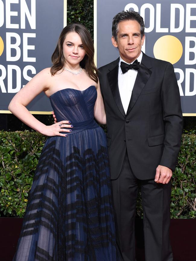 Ben Stiller, right, and his daughter Ella Olivia Stiller. Picture: AFP