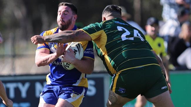 Windsor player Christopher Leonard was marched after this horrendous high shot. Picture: Steve Montgomery