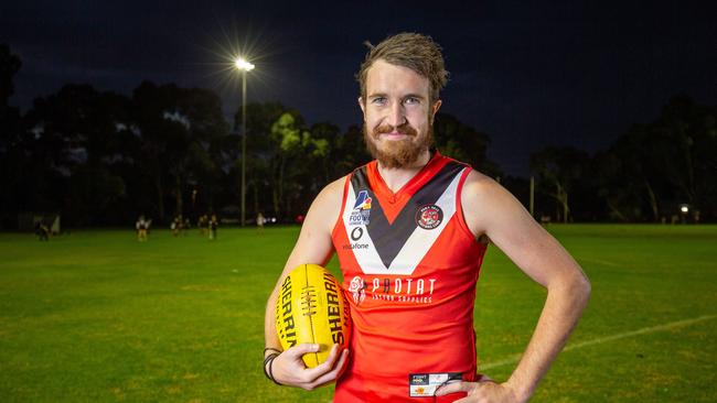 Daniel Weetra at the Para Hills Football Club. Picture: Ben Clark