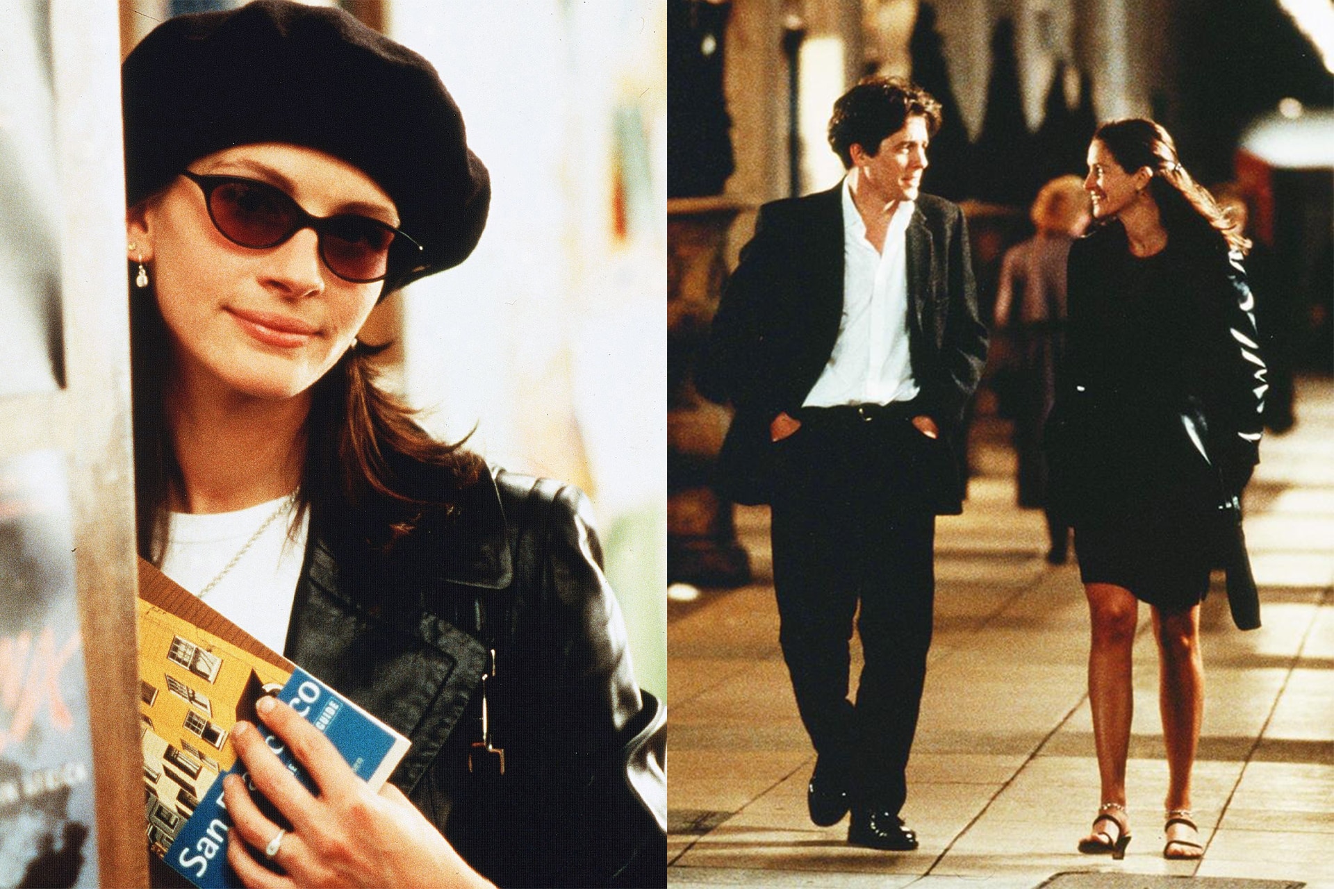 <p><em>Image credits: Universal Pictures</em></p><h3><em>Notting Hill&nbsp;</em>(1999)</h3><p>From the minute we first see Julia Roberts&rsquo; character Anna Scott in&nbsp;<em>Notting Hill&nbsp;</em>sporting a black beret and cat-eye sunglasses paired with a simple white tee and black leather coat, an outfit that continued to look good even with orange juice spilt all over it, we knew we were in for a slew of life-changing style moments&mdash;and we weren&rsquo;t disappointed. Playing Anna, ironically, as a world famous American actor in London, Roberts&rsquo; perfectly channels an off-duty glamour, heavily L.A. coded with a necessary touch of London sleekness. From her two-piece sequinned party number to her embroidered mandarin collared jacket and jeans combo, Roberts singlehandedly defined late &rsquo;90s rom-com core.</p>