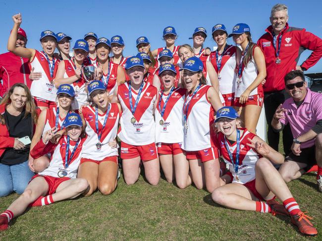 STJFL U16, Clarence  after defeating Kingborough at North Hobart.  Picture: Chris Kidd