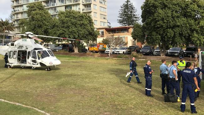 Police at the scene. Picture: Steve Howard