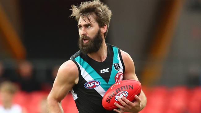 Justin Westhoff has been dropped from Port Adelaide’s side to face St Kilda. Picture: Chris Hyde/Getty Images