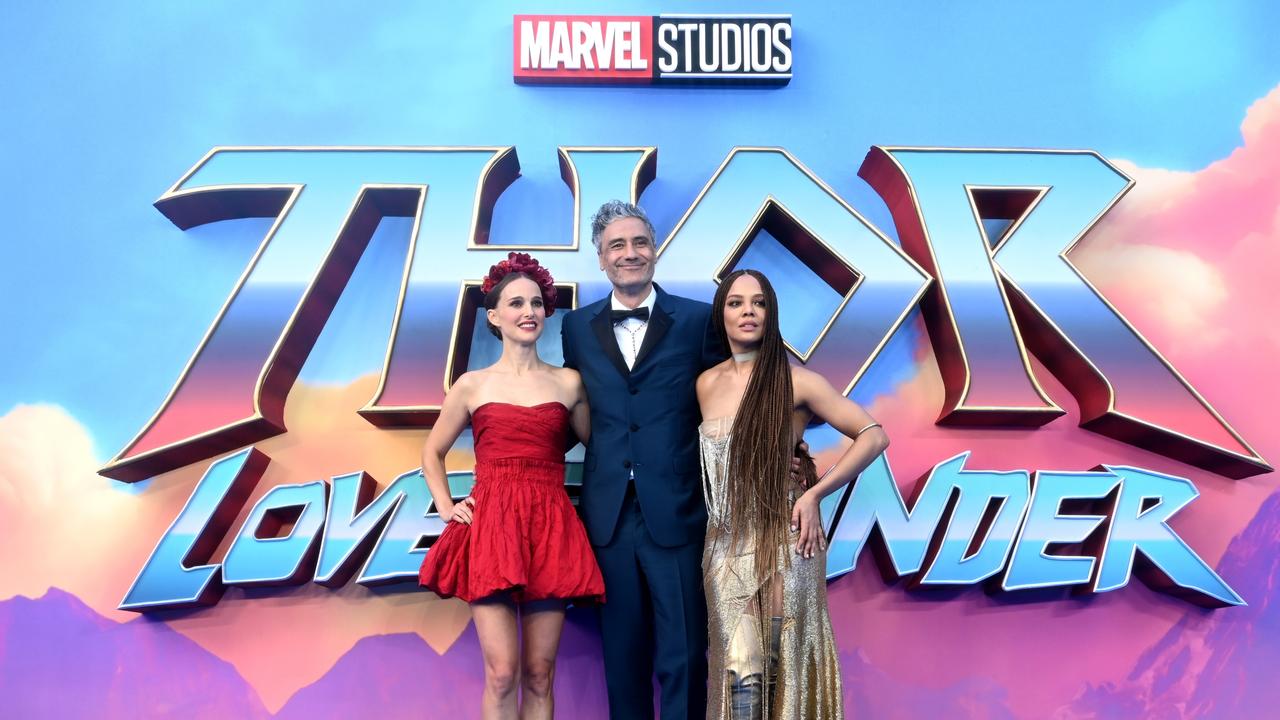 Natalie Portman, Taika Waititi and Tessa Thompson attend the UK Gala Screening of Marvel Studios' Thor: Love and Thunder. Picture: Gareth Cattermole/Getty Images for Disney.