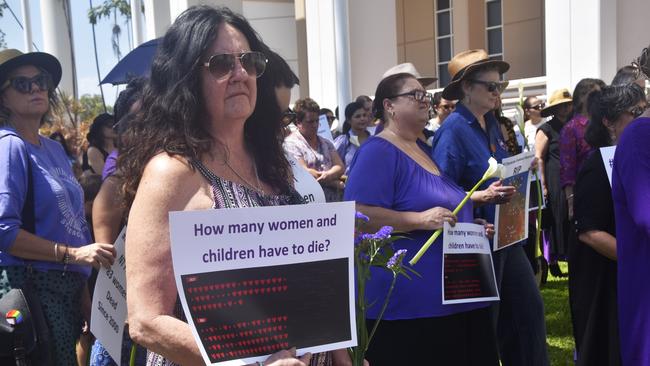 Darwin residents joined a Territory-wide day of action on Tuesday calling for action to address the NT's chronic domestic violence rates.