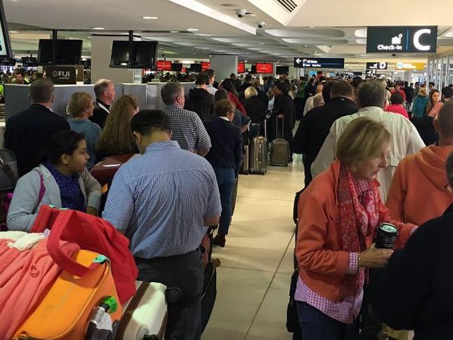 Passenger delays at Sydney Airport due to passport software problem. Picture: Jonathan Harley