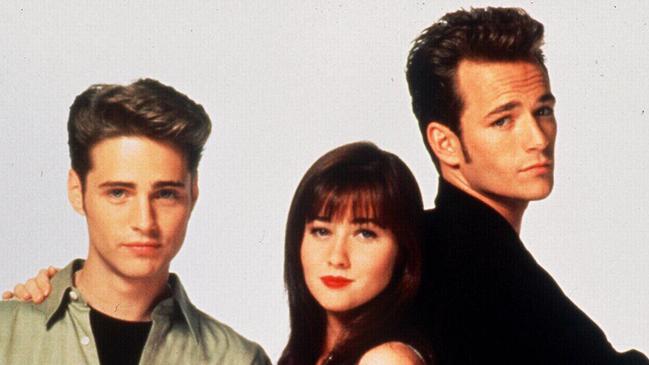 Jason Priestley, actress Shannen Doherty and Luke Perry of Beverly Hills 90210.