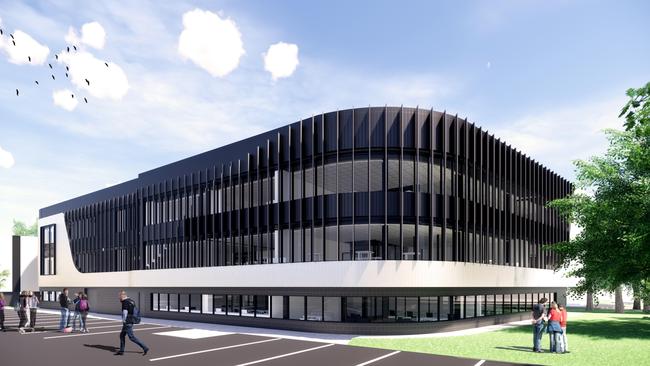 An artist's impression of the new science and technology building at a revamped Glenunga International High School.