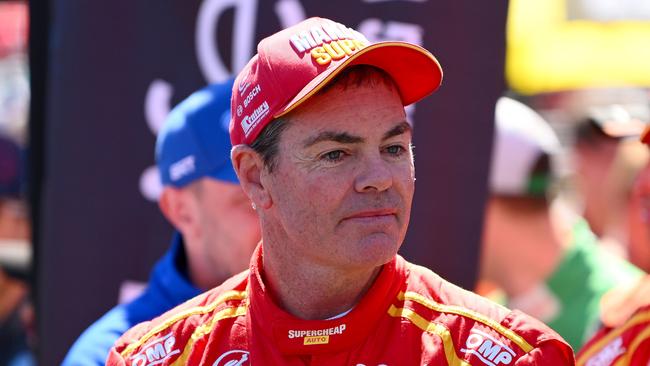 BATHURST, AUSTRALIA - OCTOBER 08: Craig Lowndes, driver of the Triple Eight Race Engineering Chevrolet Camaro looks on ahead of the Bathurst 1000, part of the 2023 Supercars Championship Series at Mount Panorama on October 08, 2023 in Bathurst, Australia. (Photo by Morgan Hancock/Getty Images)