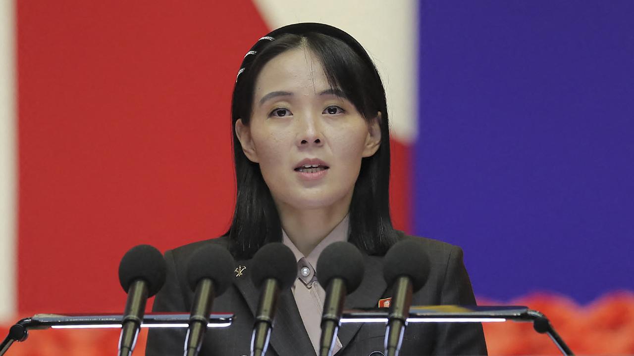 Kim Yo Jong, Kim’s sister, may still play an active role in preparing her young niece for her rise to power. Picture: KCNA via KNS/AFP