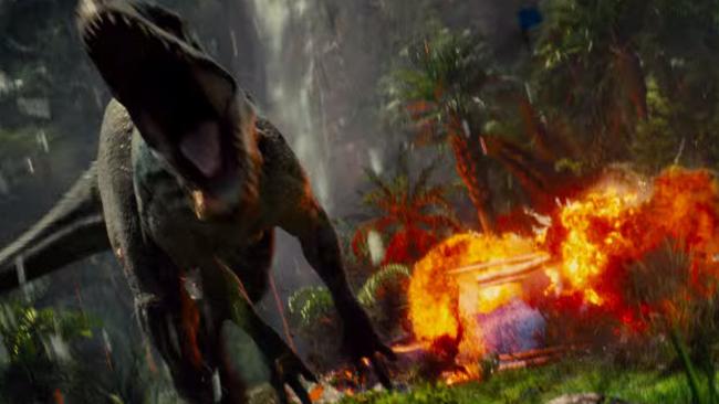 Stills from the movie trailer, Jurassic World. Source: YouTube