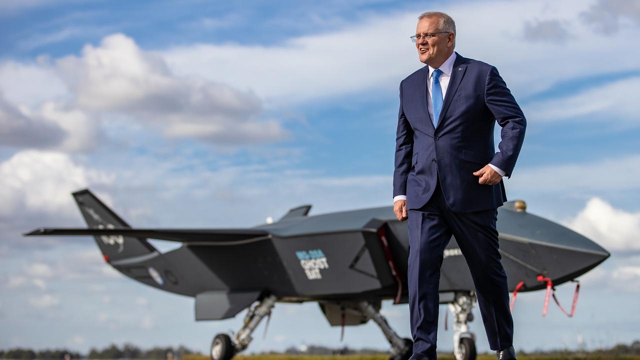 Prime Minister Scott Morrison and the Coalition plan to spend a further $575 billion on Defence spending over the next decade. Picture: Jason Edwards