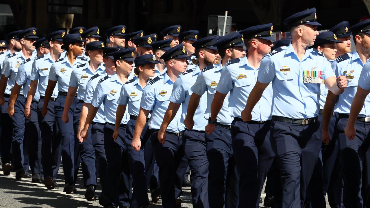 Thousands of people attended the ANZAC Day Parade in Brisbane. Picture: NCA NewsWire/Tertius Pickard