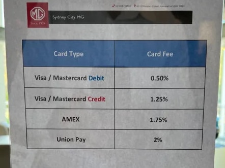 The dealership has since back-pedalled and says it will absorb the cost of accepting cash. Picture: 2GB.