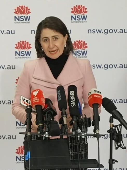 NSW Premier Gladys Berejiklian delivers a Covid-19 update.