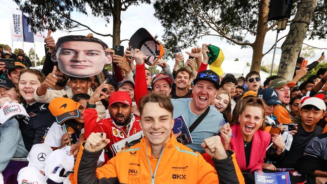 McLaren driver Oscar Piastri drew a huge crowd. Picture: David Caird