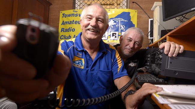 Secretary Gavin Reibelt (BACK) and president Snow Herodes are part of Townsville's Amateur Radio Club. The club is being featured as part of the Townsville Bulletin's 100 Clubs feature. PICTURE: MATT TAYLOR.