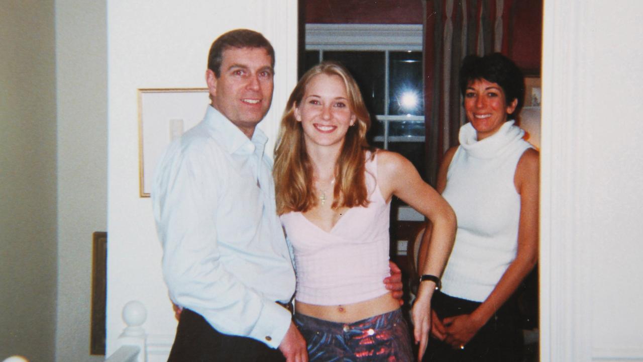 Prince Andrew was pictured with Ms Giuffre and Ghislaine Maxwell. Picture: Florida Southern District Court/Supplied