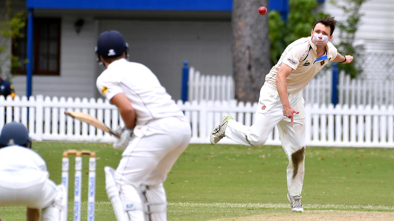 Norths bowler Charlie Taylor Sci-Fleet Motors club cricket competition between Valley and Norths Saturday October 1, 2022. Picture, John Gass