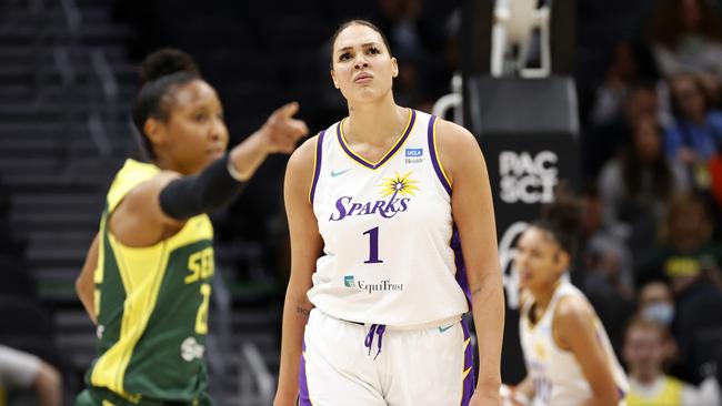 Liz Cambage’ teammates have leapt to her defence over her racist and violent outburst. Picture: Getty