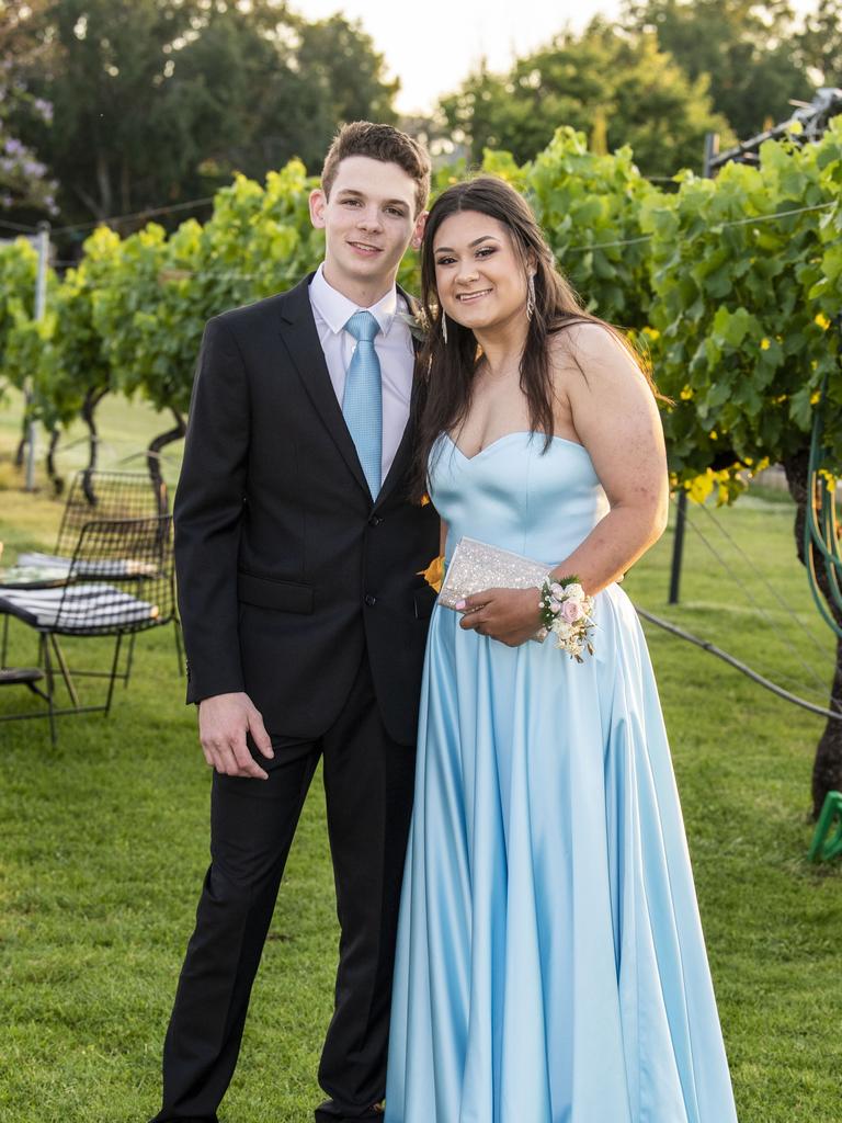 Walker Taylor partnered Gabrielle Dezdjek. Mary MacKillop Catholic College formal at Rosalie House. Thursday, November 18, 2021. Picture: Nev Madsen.