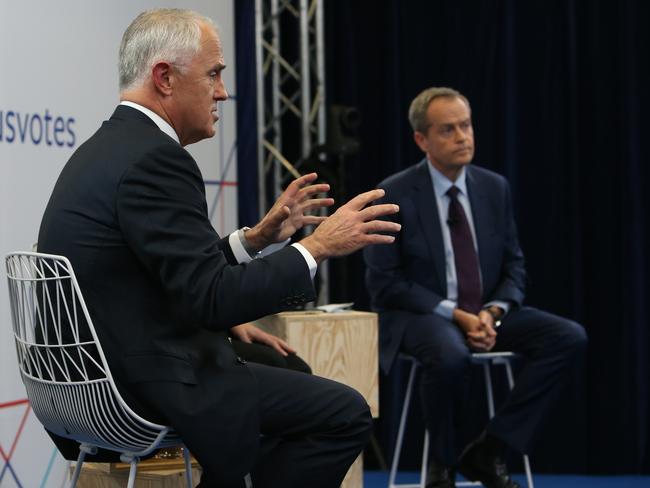 PM Malcolm Turnbull and Opposition Leader Bill Shorten. Picture Kym Smith