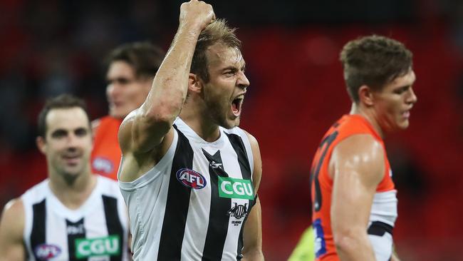 Ben Reid played forward against GWS. Picture: Phil Hillyard