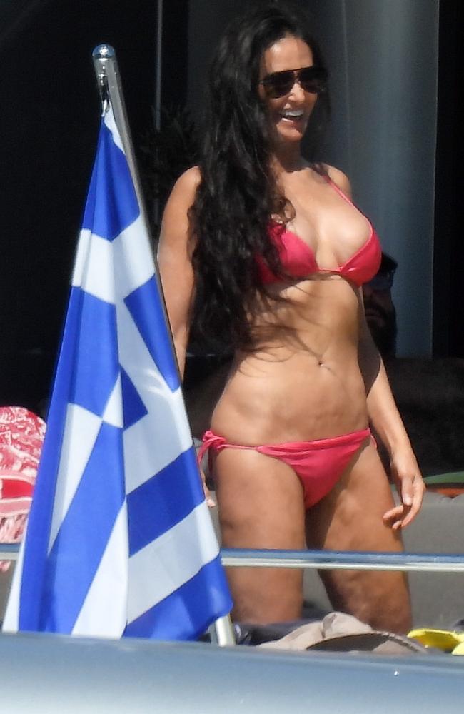 Demi Moore, 59, enjoys Greek yacht holiday in tiny pink bikini |  news.com.au â€” Australia's leading news site