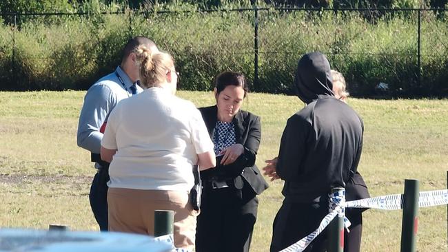 Detectives on the scene at Bunyarra Reserve in Emu Plains. Picture: Jason Webster/TNV