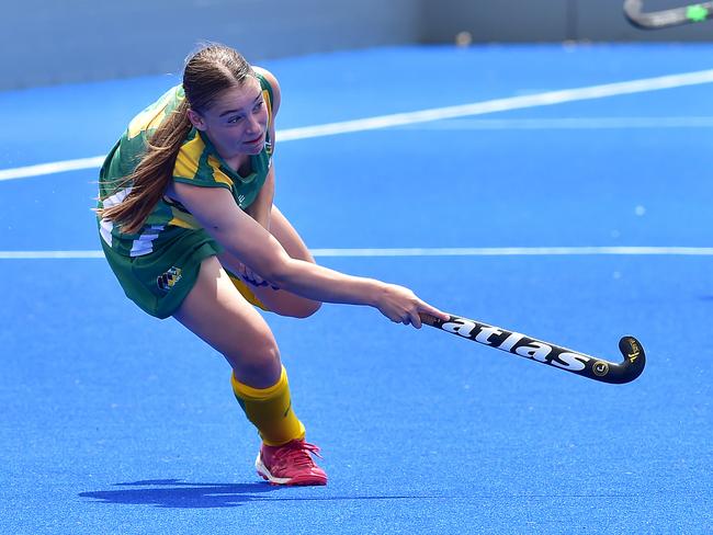 Schoolgirls state championships hockey final. Metropolitan West v Wide Bay. Metropolitan West player Peppa Cater. Picture: Shae Beplate.