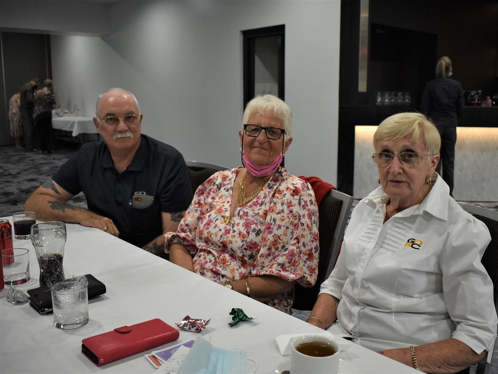 Jan Gillett, Vera and Mike Hall at the Grafton District Services Club 2021 Melbourne Cup Luncheon.