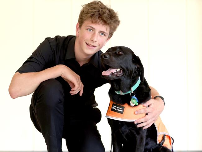 Mitchell was referred to Guide Dogs Queensland, where staff including psychologists, help people come to terms with their vision loss. Picture: Steve Pohlner