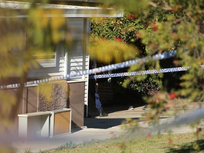 Police examined the home where an officer was allegedly attacked early on Tuesday morning. Picture: Tim Hunter