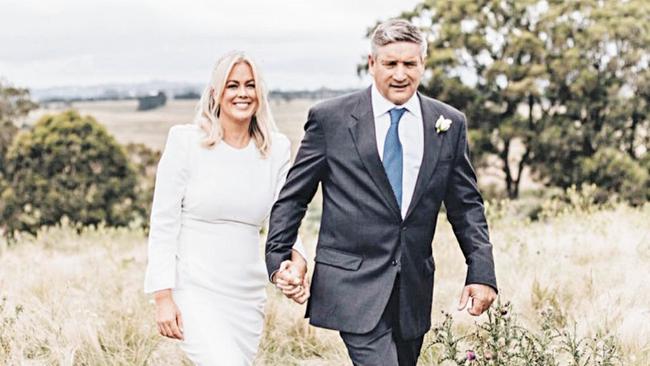 Armytage and Lavender on their wedding day on News Year’s Eve.