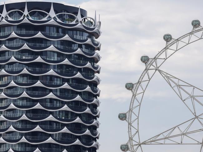 The Melbourne Observation Wheel spinning again would be hope on the horizon for Docklands. Picture: Ian Currie