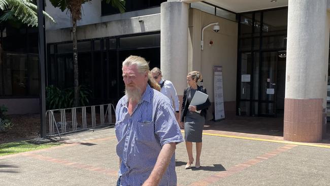 Thomas Byrnes leaves the Cairns courthouse precinct after day three of an inquest into the disappearance of Kowanyama mother Allison Neridine Bernard. Mr Byrnes was the last person to see Ms Bernard alive when she disappeared from the Archer River Quarry in February 2013.