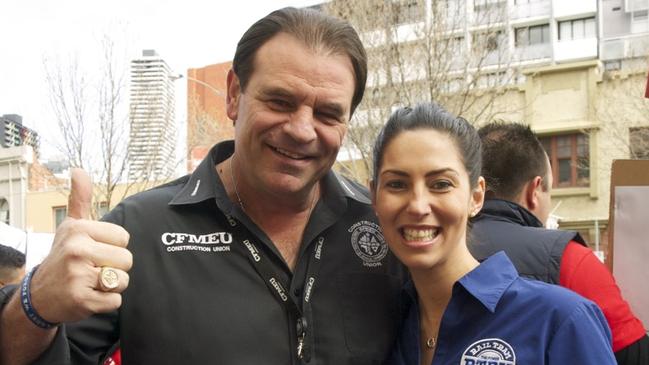 CFMEU boss John Setka and Rail, Tram and Bus Union state secretary Luba Grigorovitch.