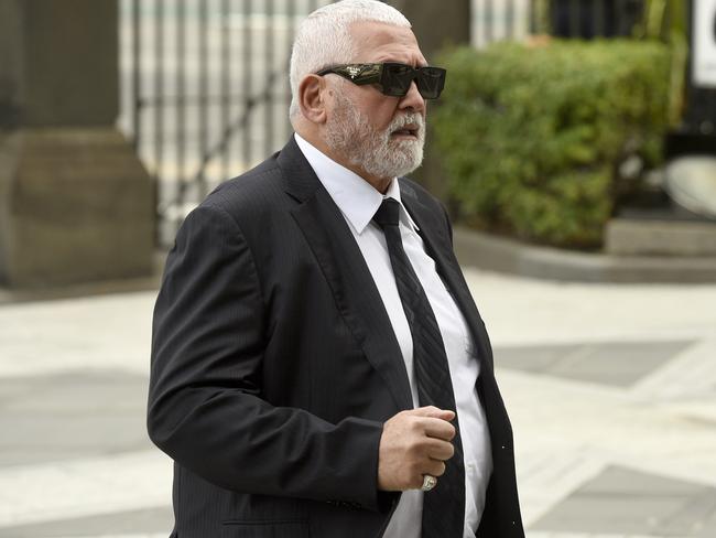 Mick Gatto arrives at St Patrick's Cathedral. Picture: Andrew Henshaw