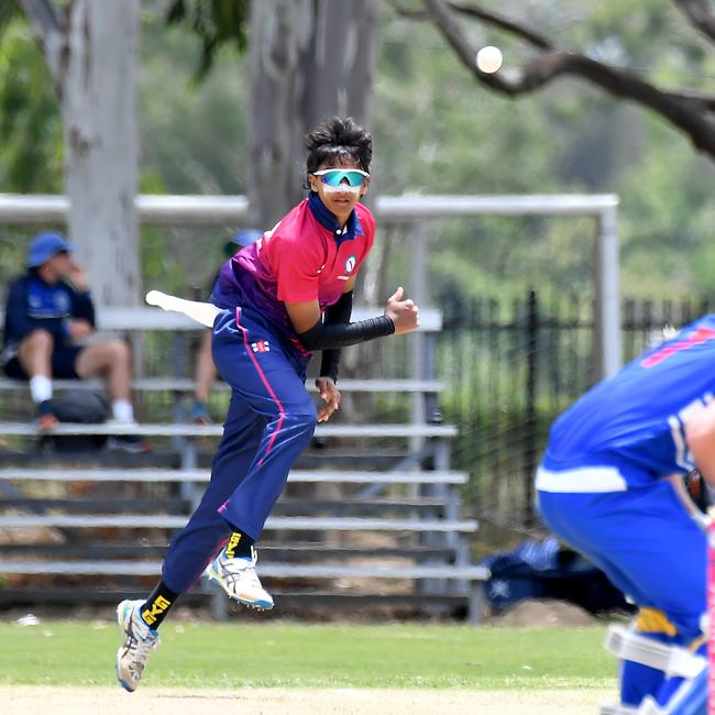 Brisbane State High School Aadi Patel GPS First XI cricket between Brisbane State High School and Nudgee College Saturday February 1, 2025. Picture, John Gass