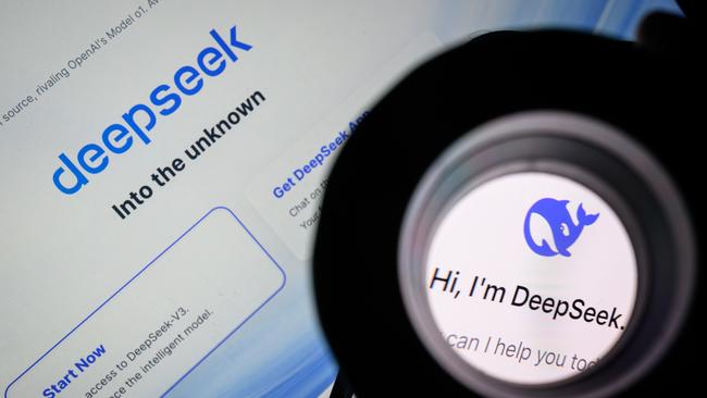 The DeepSeek app has been banned from Australian government devices. Picture: Leon Neal/Getty Images