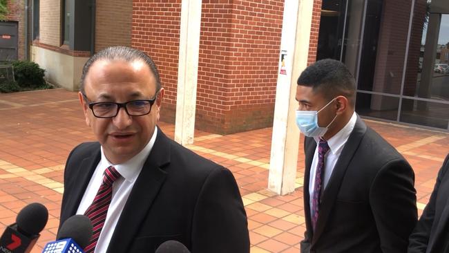 Elias Tabchouri speaks to media outside Campbelltown Court.