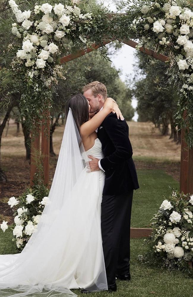 Darcy Parish and Grace Stanton had been together eight years. Picture: Lou Lou Memphis Weddings.