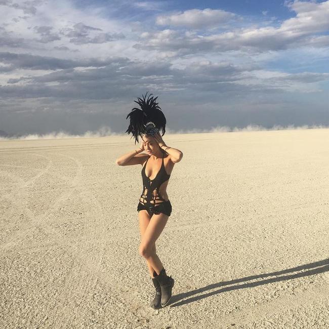 Australian socialite Imogen Anthony at the 2016 Burning Man Festival in the Black Rock Desert, Nevada ... 