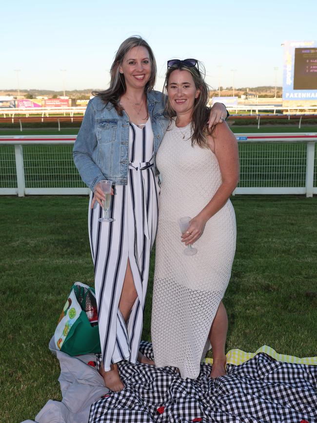 MELBOURNE, AUSTRALIA - MARCH 15 2024 Katie Megan and Sarah Smith attend the 2024 Pakenham Cup Picture: Brendan Beckett