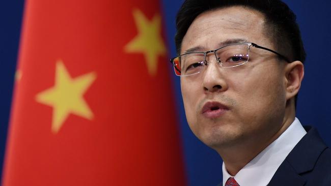 Chinese Foreign Ministry spokesman Zhao Lijian. Picture: AFP