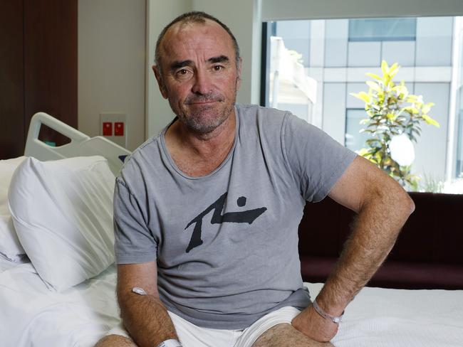 Barry Mitchell spoke of his head knock issues from his hospital bed. Picture: Michael Klein