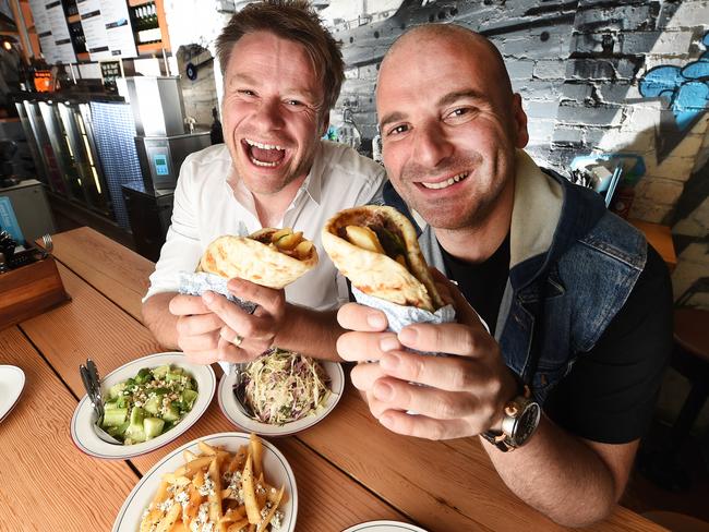 Radek Sali has joined Calombaris as a partner and they plan to expand to 100 outlets of Calombaris's souvlaki outlet Jimmy Grants. Picture: Rob Leeson.