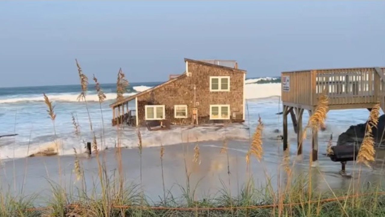 The Kern’s 1,500 square-foot home collapsed into the ocean back in August. Picture: WRAL NEWS